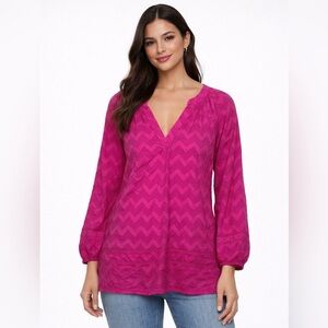 TRINA TURK x I.N.C Solid Peasant Blouse Size M